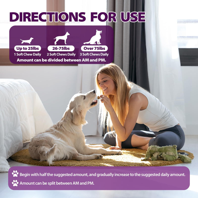 Dog Allergy Chews for Itchy Skin and Seasonal Allergies, Dog Allergy and Itching Skin Relief with Probiotics and Turmeric, Allergy Paw Relief and Dogs Coat Immune -50ct 50ct