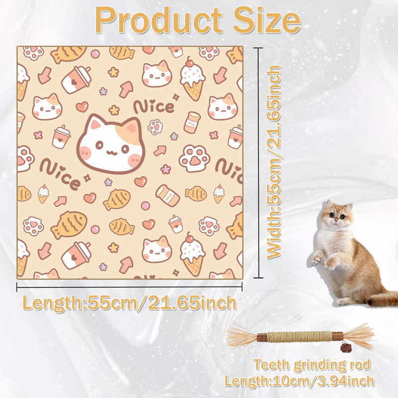 Cat Wrap for Cutting Nails,Self-Adhesive Velcro Cat Grooming Wrap,Anti-Escape,Anti-Scratch,Anti-Bite,Multifunctional Cat Grooming Bag for Calming & Holding Cat(55 * 55) M Orange - BeesActive Australia