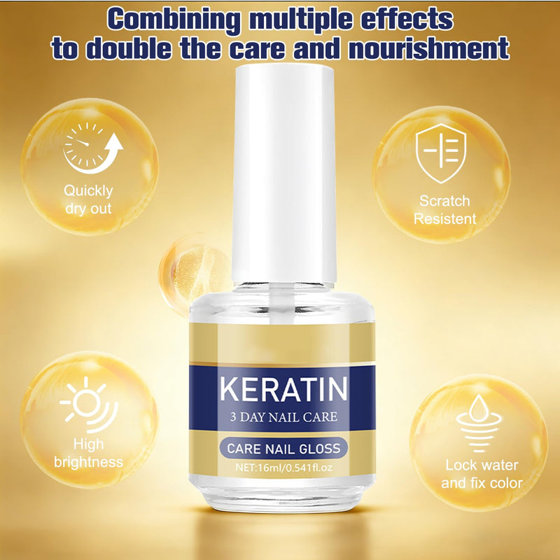 3pcs Keratin Nail Care Oil,Keratin 3 Days Nail Care Oil,Deeply Moisturizing Treatment For Strong,Glossy Nails,Contains Aloe Vera & Lavender Cuticle Oil,Repairs Dry Weak Nails (16ml)