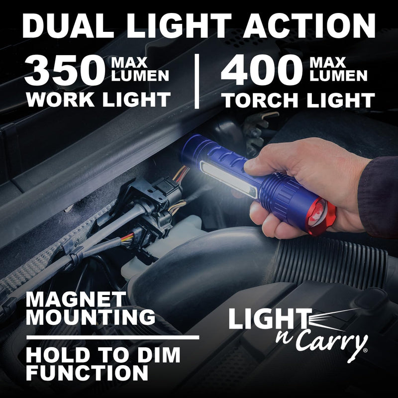 Clore Automotive Light-N-Carry LNC330 400 Lumen Flashlight and Work Light Combo