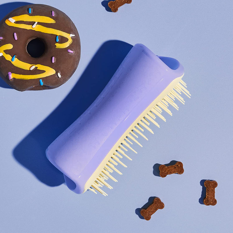 Pet Teezer by Tangle Teezer Detangling Dog Grooming Brush, Dry Brush & Dog Bath Brush for Wet or Dry Fur & Light Shedding Breeds, Small, Lilac/Yellow Lilac & Yellow Small Detangling - BeesActive Australia