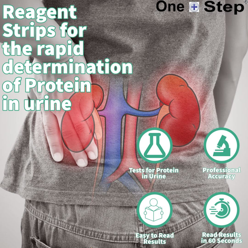 One Step Protein Urine Testing Kit, 100 Test Strips, Quick, Accurate Results, 60 Seconds, Home Urinalysis, Proteinuria Check - BeesActive Australia