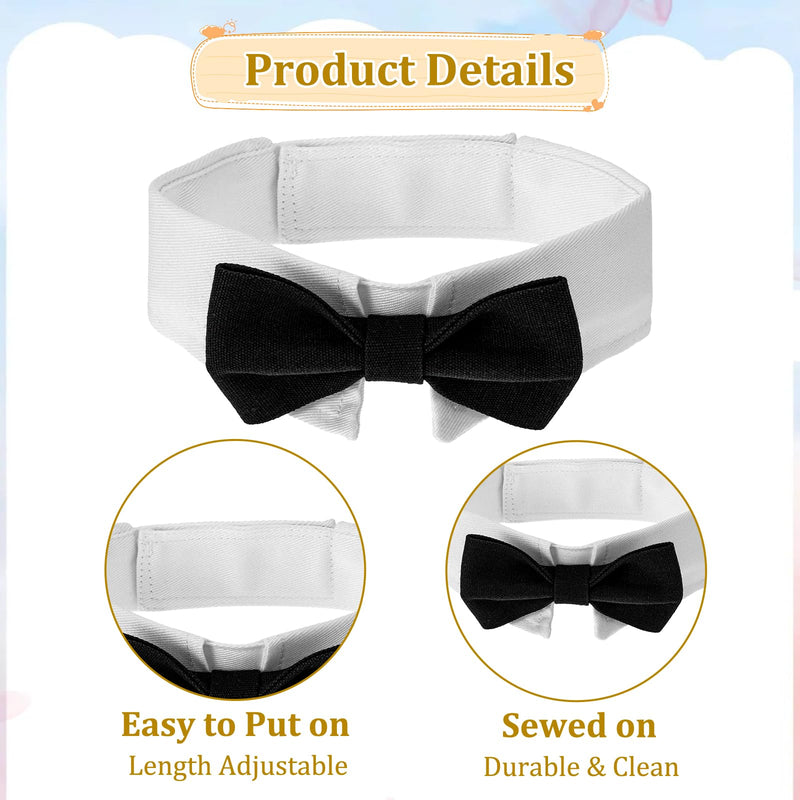 Dog Bow Tie Dog Bowtie Tuxedo Collar Bow Tie Dog Collar Black Bowtie with Handcrafted Adjustable White Collar Formal Pet Cat Necktie Collar for Medium Large Boy Dog Wedding Grooming Bows Birthday Gift - BeesActive Australia