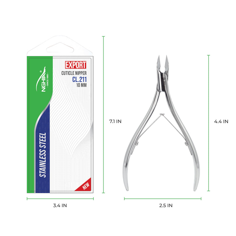 NGHIA Professional Cuticle Nipper CL-211 | Stainless Steel (7MM) | Salon Quality & Surgical Grade | Precision Cuticle Trimmer 7MM - BeesActive Australia