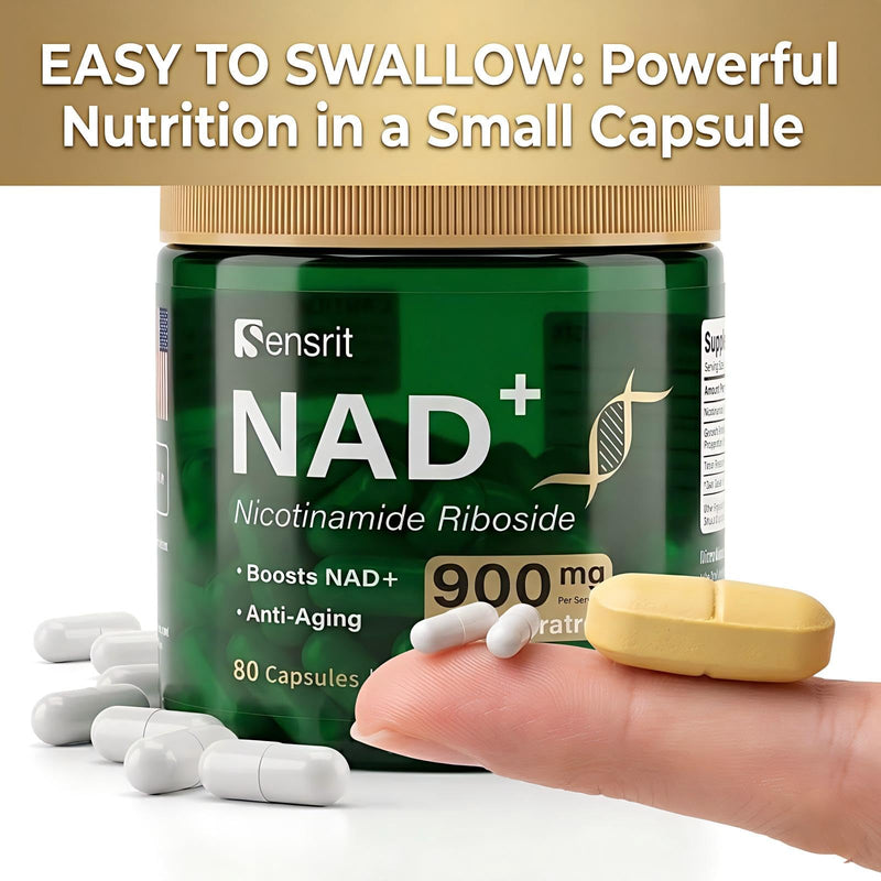 NAD+ Supplement 1800mg with Trans-Resveratrol 400mg - High Potency Nicotinamide & Vitamin B3-120 Capsules for Anti-Aging, Cellular Energy & Heart Health - Non-GMO & Gluten-Free