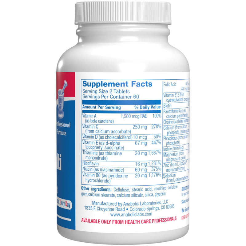 Iron Free Daily Multivitamin for Men and Women, 120 Tablets - AVED Daily Multi Vitamin and Minerals Health Supplement - Vitamins A, C, D, E, Vitamin B Complex, Zinc, Calcium, Magnesium, More