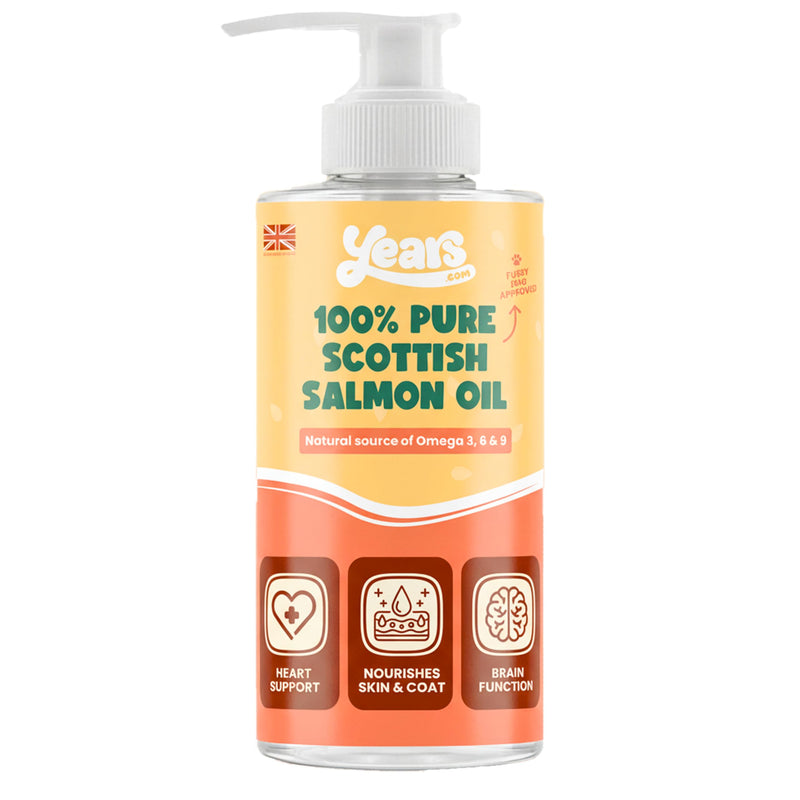 YEARS Salmon Oil for Dogs | Soothes Itchy Skin, Supports Stiff Joints & Promotes a Glossy Coat | Pure Scottish Fish Oil | Omega 3 6 9 | Natural Dog Supplement UK | 250ml 1 x Salmon Oil (250ml)