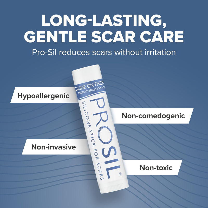 PROSIL Silicone Scar Stick 4.25 g – Medical Grade Silicone Scar Treatment for New & Old Scars – Mess Free, Glide On Scar Therapy Stick for Face & Body – Compact, Travel-Friendly Scar Care for Adults 4.25g