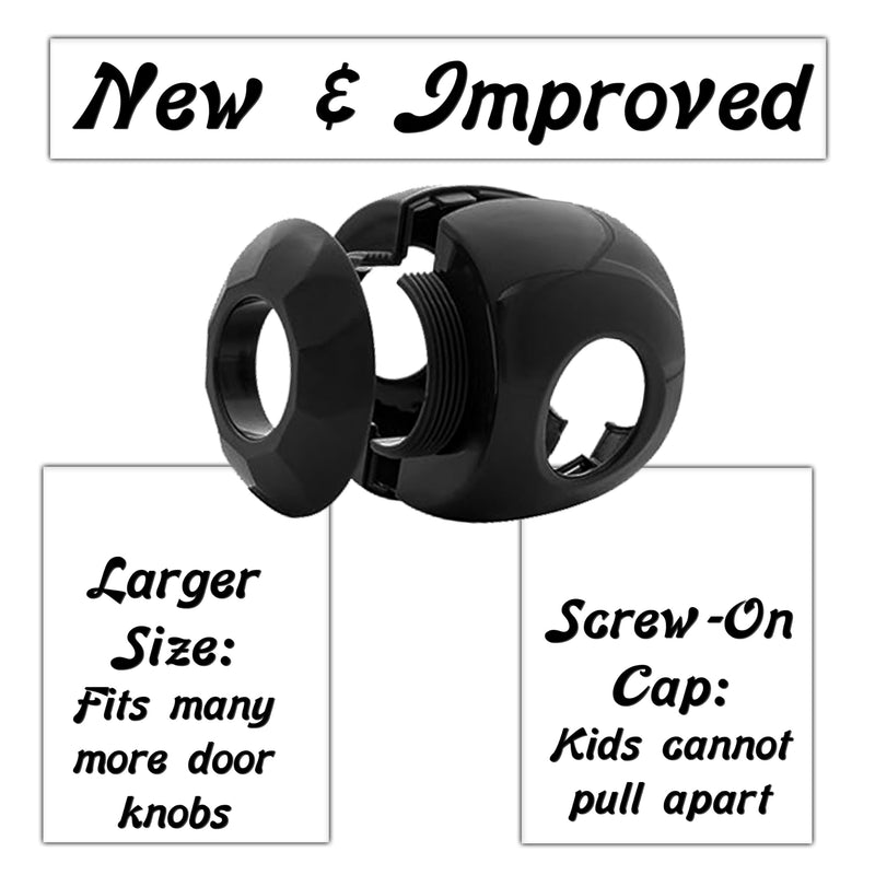 Black - Door knob Baby Safety Cover - 5 Pack - Deter Little Kids from Opening Doors with A Child Proof Door Handle Lock - Driddle - BeesActive Australia