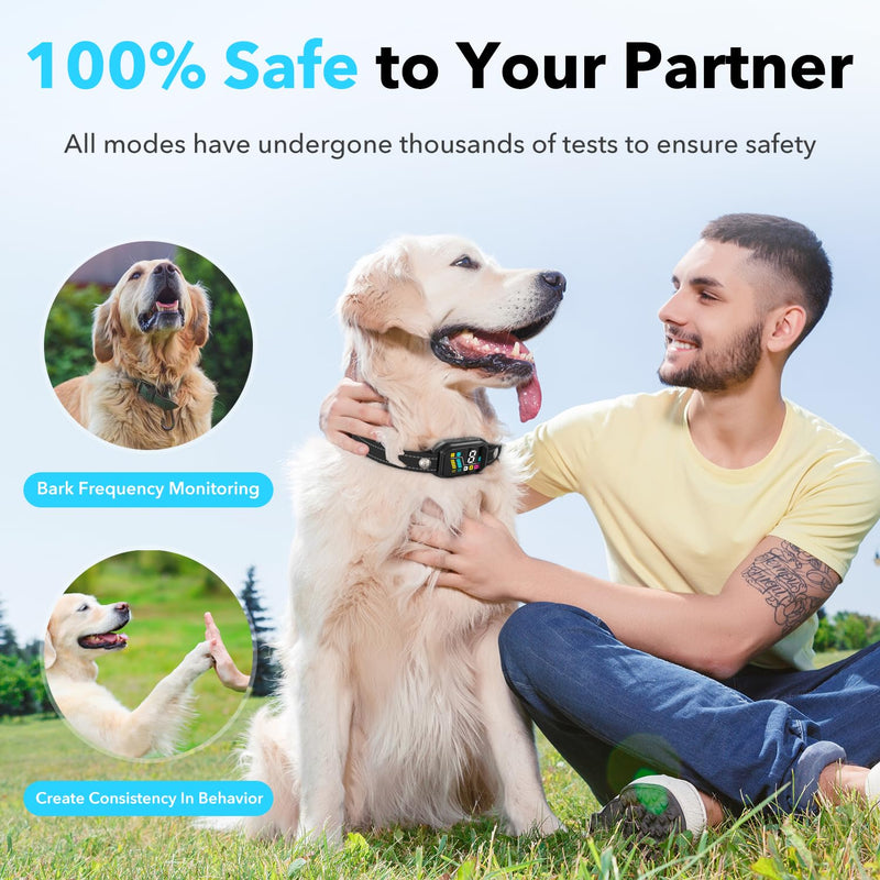 2025 New Tech Bark Collar, Dog Bark Collar for Large Medium Small Dogs Smart Barking Collar Rechargeable Training Collar IP67 Waterproof with 8 Adjustable Sensitivity Beep Vibration - BeesActive Australia