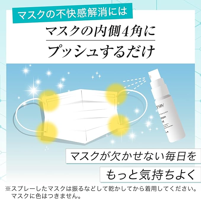 GATSBY Mask, Refreshing Aroma Mist Mask, Disinfectant, Portable, Mask, Disinfecting Spray, Mask, Aroma, Lemon Mint Scent, 1.0 fl oz (30 ml) -  Australia