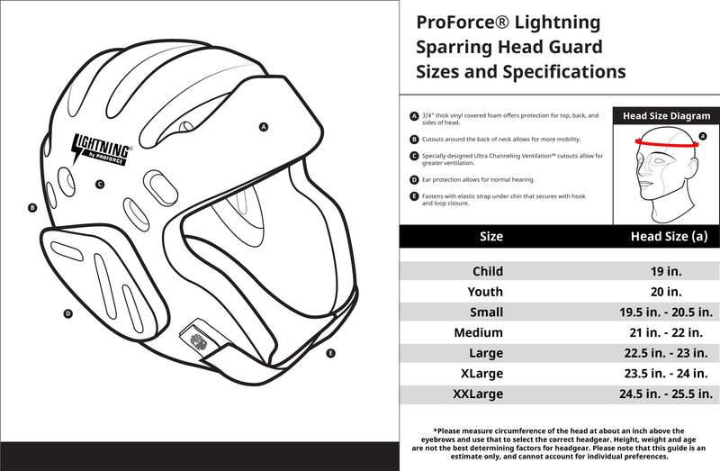 Pro Force Lightning Sparring Headgear - Black - XX-Large