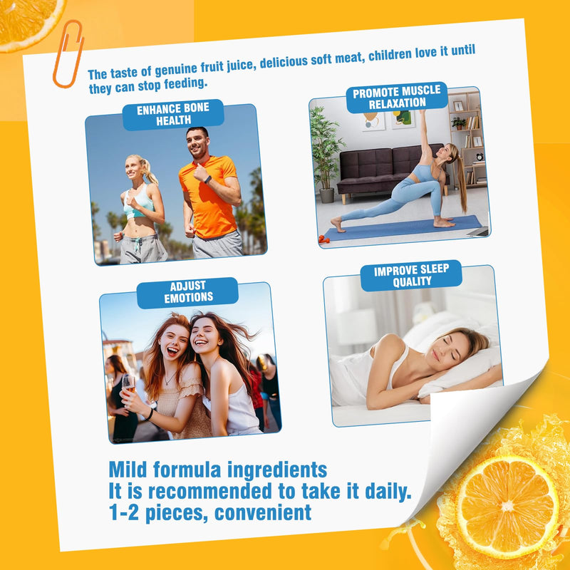 Vitamin D3 K2 Gummies,Vitamin D3 10000 IU with K2 200mcg,VitaminC,Calcium,Magnesium,Zinc,Support for Bones,Joints,Muscles,Nerves,and Immune System (60,Orange,Sugar-Free) Orange