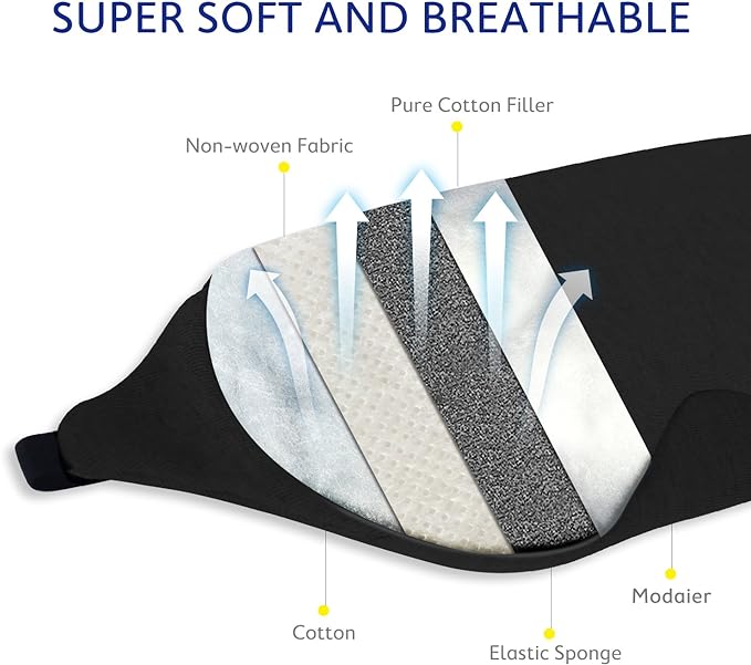 Mavogel Eye Mask with Light Shielding Nose Wire, Modal and Cotton Material, Super Feel, No Pressure, Fully Adjustable, Travel, Storage Bag Included - BeesActive Australia