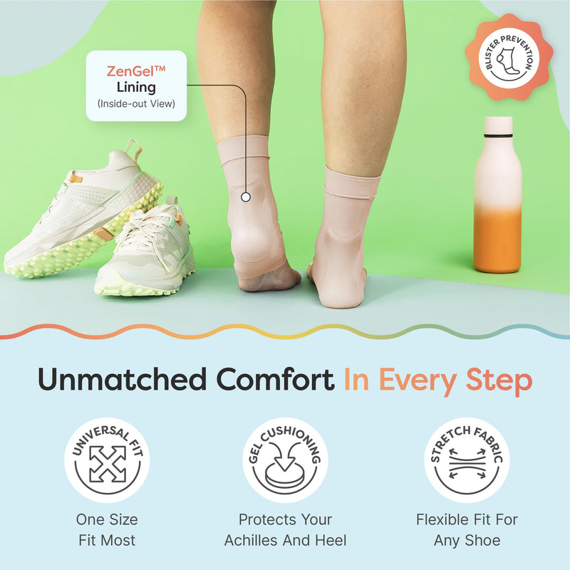 ZenToes Achilles Tendon Support Sleeve, Padded Compression Sleeve for Achilles Tendonitis Relief & Haglunds Heel, Washable Padded Socks & Heel Protectors for Bursitis Relief, 1 Pair Achilles Heel Sleeves - BeesActive Australia