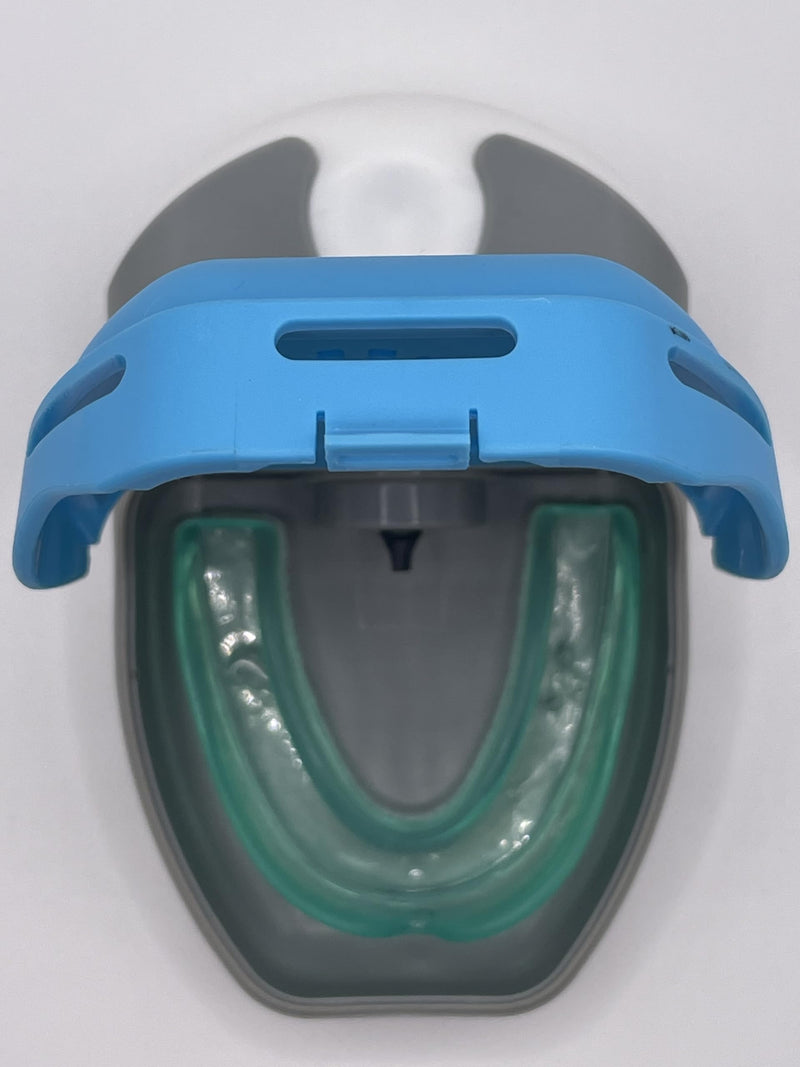 Self-Cleaning Mouthguard and Retainer Case with Cleaning Solution - Storage for, Night Guards, Aligners, Mouthguards – Compatible with Retainer Cleaner Tablets, and Foam Grilla Smurf - BeesActive Australia