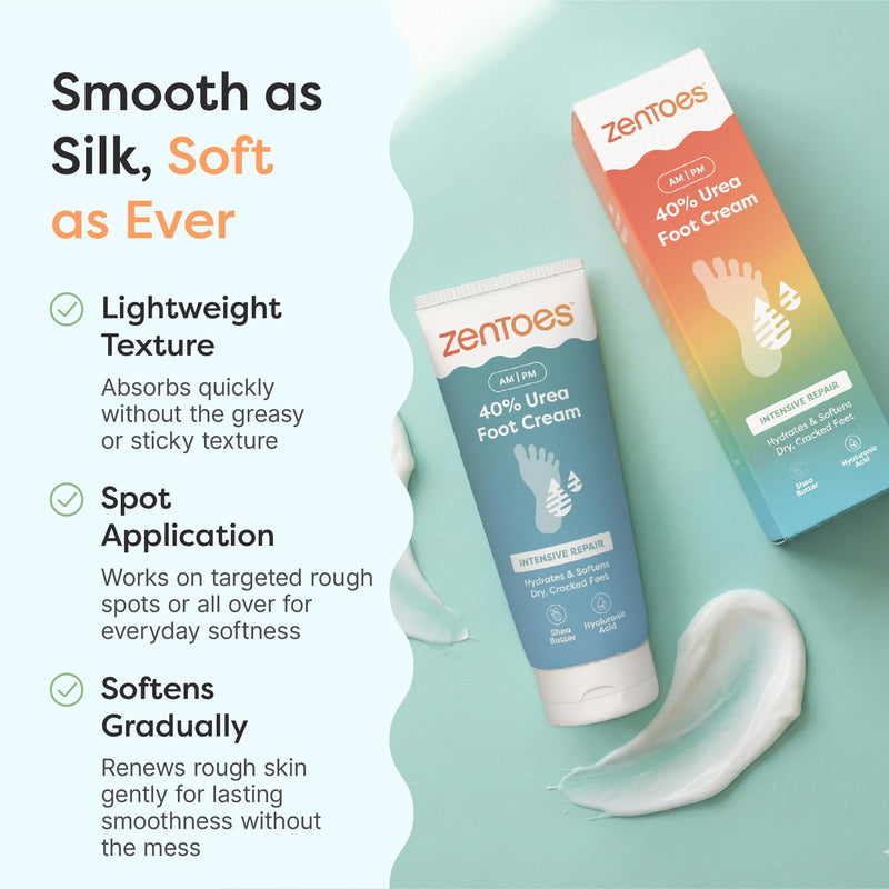 ZenToes Urea Cream 40 Percent for Feet | Foot Lotion for Dry Cracked Heels and Feet | Intense Dry Feet Softening and Hydration for Skin | Heel Balm and Moisturizing Care | 5oz 5 Fl Oz (Pack of 1) - BeesActive Australia