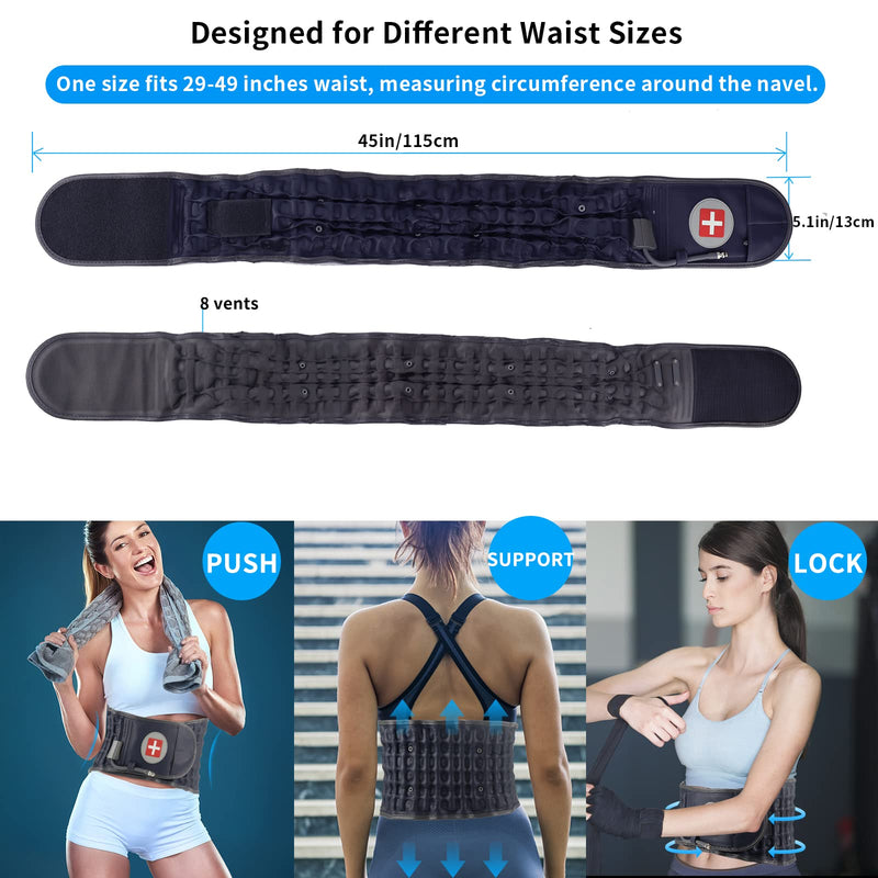 Decompression Back Belt - Lumbar Support Belt for Men & Women Lower Back Pain Relief, Back Traction Device Fits Waist Size 29-49 Inches (Blue) Blue - BeesActive Australia