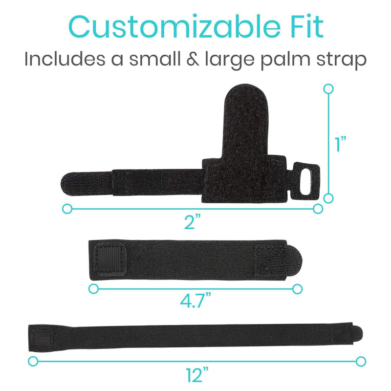 Vive Trigger Finger Splint Brace - Middle, Pinky, Pointer, Ring and Thumb Support - Palm Strap Included - Straighten Curved or Broken Fingers - Adjustable, Breathable Fit - Aluminum Pain Relief Guard Black - BeesActive Australia