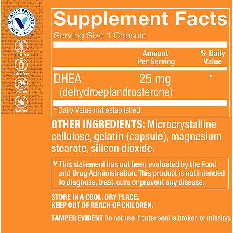 The Vitamin Shoppe DHEA 25MG, Hormonal and Healthy Aging (120 Capsules)