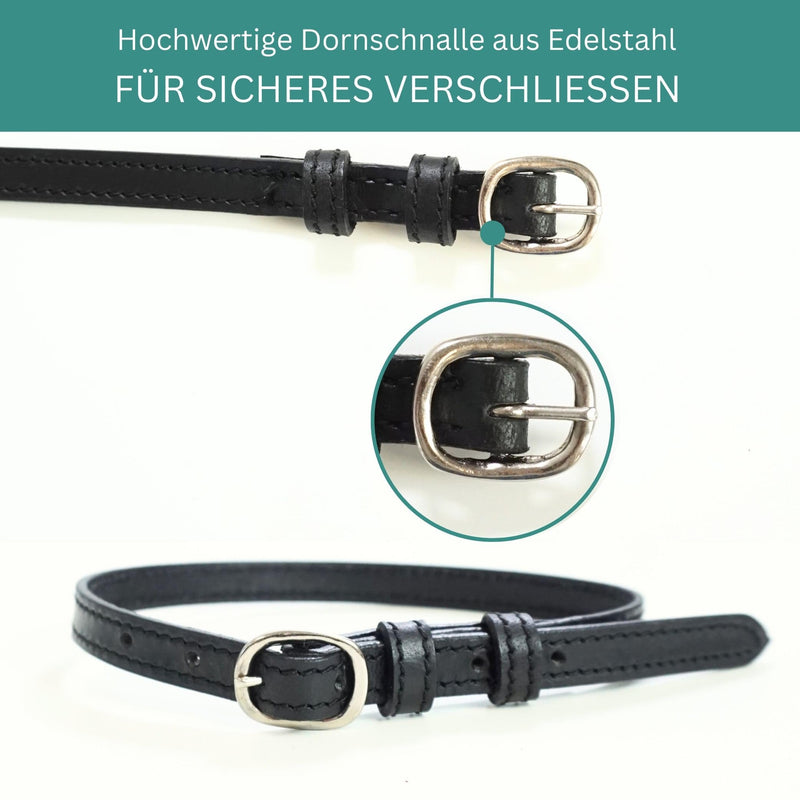 Pferdelinis Spur Straps Leather Pack of 2 Leather Straps for Spurs Replacement Straps Adjustable Size Perfect Hold Riding Spurs (Black) Black - BeesActive Australia