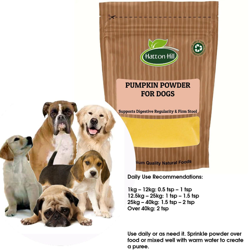 Pumpkin Powder for Dogs 500g by Hatton Hill, Supports Prebiotic Fiber Source & Nutrition - Helps Loose Stool and Gut Inflammation