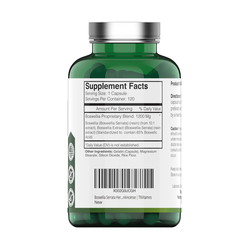 Boswellia Serrata Herbal Extract Capsules | 1200 MG/Capsule (120 Capsules) | Joint Support Supplement* | Ayurvedic Herb: Indian Olibanum/Frankincense - BeesActive Australia