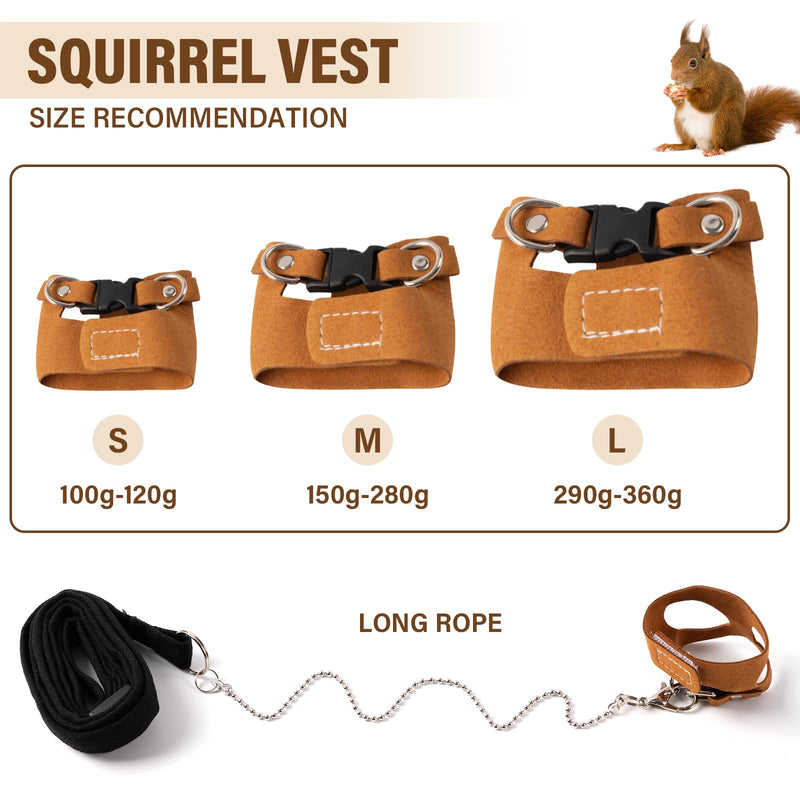 3Pcs Rat Harness and Leash, Small Animal Training Walking Vest Leash Adjustable Traction Rope Strap for Squirrel Gerbil Chinchilla Rat (Brown) Brown - BeesActive Australia