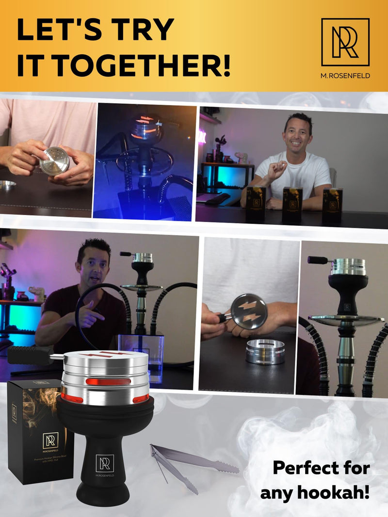 Hookah Bowl Set Silicone – Premium Shisha Bowl Phunnel Bowl for Smoking with Hookah Tongs & Heat Management Charcoal Holder with Cover HOOKARTIS Black Big Bowl - BeesActive Australia