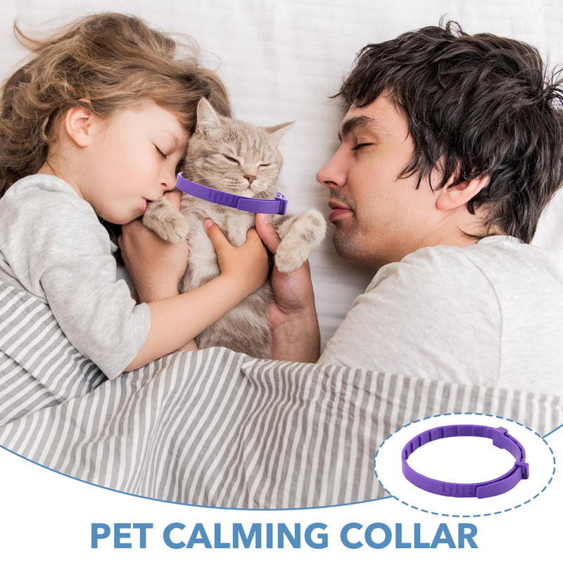 4 Pack Cat Anti-Stress Collar, Purple Anti-Anxiety Collar with Natural Pheromones with Adjustable Size, Anxiety Relief Collars, Lasts 30 Days, for Small and Large Cats - BeesActive Australia