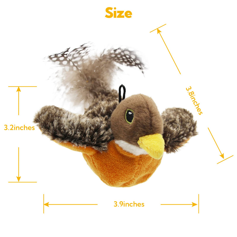 Cat Toys for Bored Indoor Cats, Cat Bat Wings with Catnip Cats, USB Rechargeable Motion Activated Kitten Toys, Interactive Flapping and Chirping Bird Cat Toy Robin Bird - BeesActive Australia