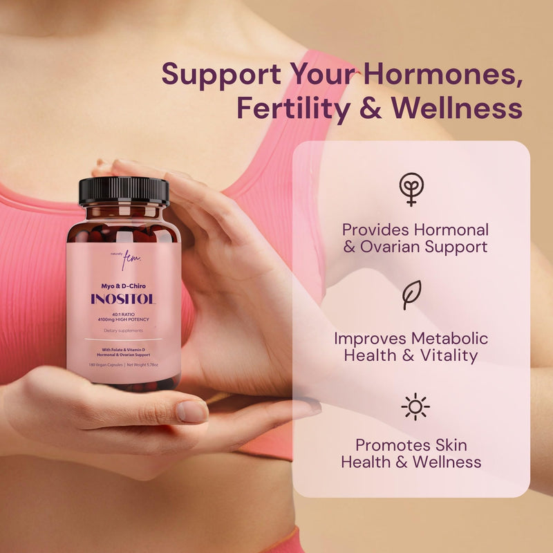 Premium Inositol Supplement Bundle - Myo-Inositol & D-Chiro Inositol Supplement for Women 4100mg (40:1 Ratio) – 9-in-1 Hormonal & Metabolic Support with Folate, Vitamin B6, B12, D3, Zinc & Chromium 180 Count (Pack of 2)