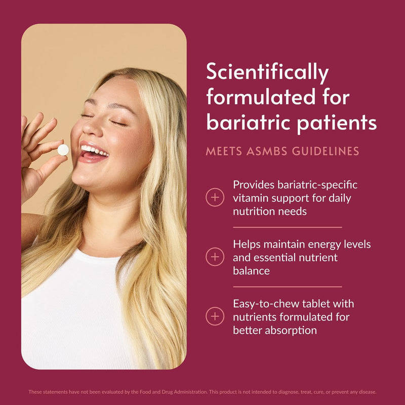 Bariatric Advantage Chewable Ultra Solo, Citrus, 90 Tablets | Without Iron, Once-Per-Day Chewable Daily Multivitamin, for Bariatric Patients, Chewable Tablet 90 Count (Pack of 1)