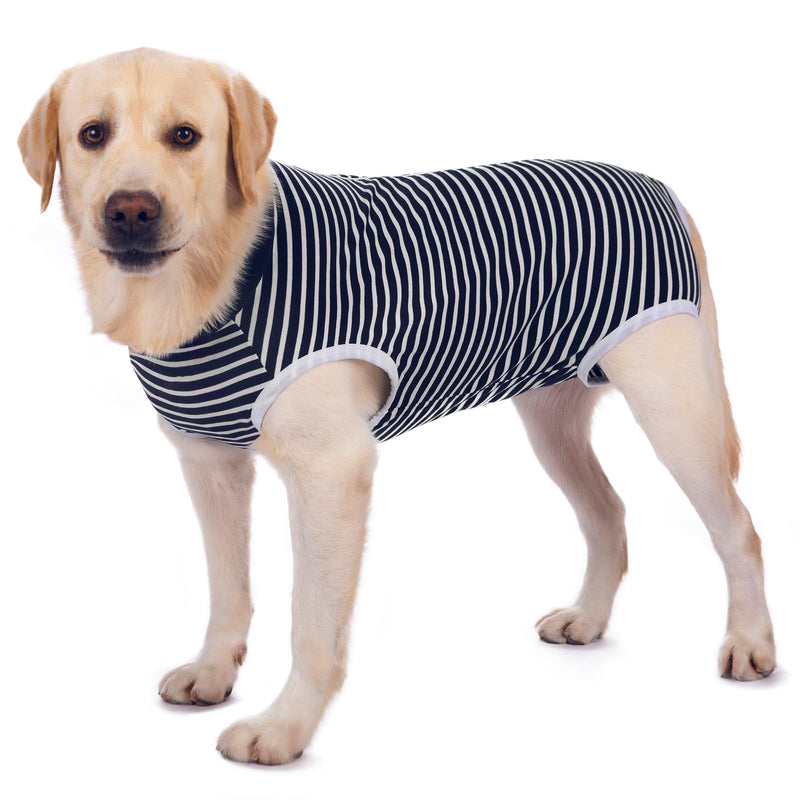Axcimond Dog Bodysuit After Surgery Dog One-Piece with Zipper Surgery Body Dog After Surgery Dog Body Castration Dog Surgery Body Female Male Wound Protection Recovery Suit for Dogs Cone Alternatives 4XL Navy Blue - BeesActive Australia