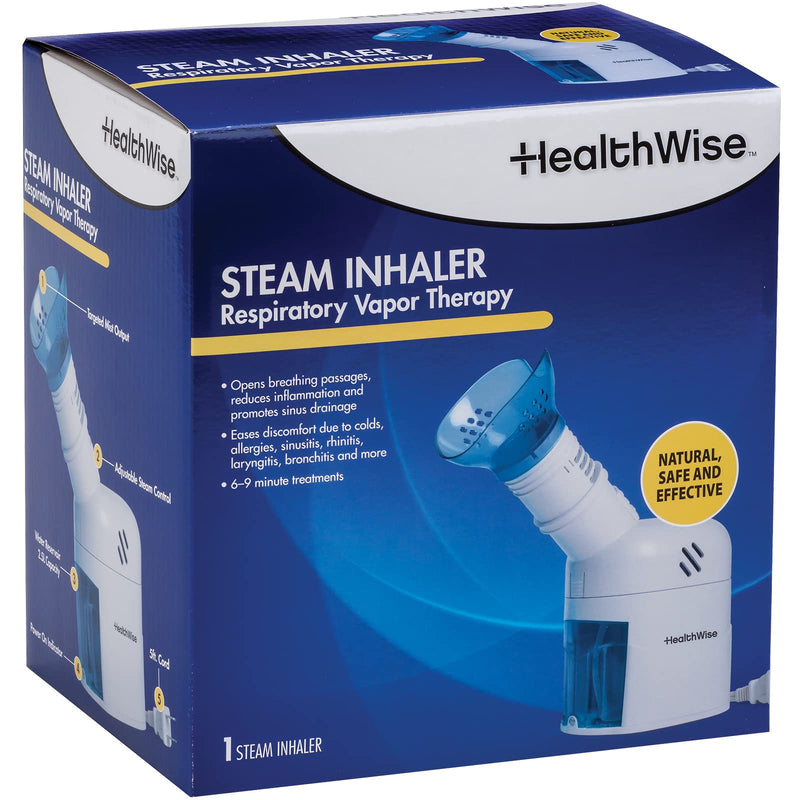HealthWise Steam Inhaler Respiratory Vapor Therapy | Sinus Pressure, Congestion, Colds & Cough Relief | Facial Steamer, Steam Inhaler, FSA Eligible, Vaporizer or Vocal Steamer | Mask for Cleansing - BeesActive Australia