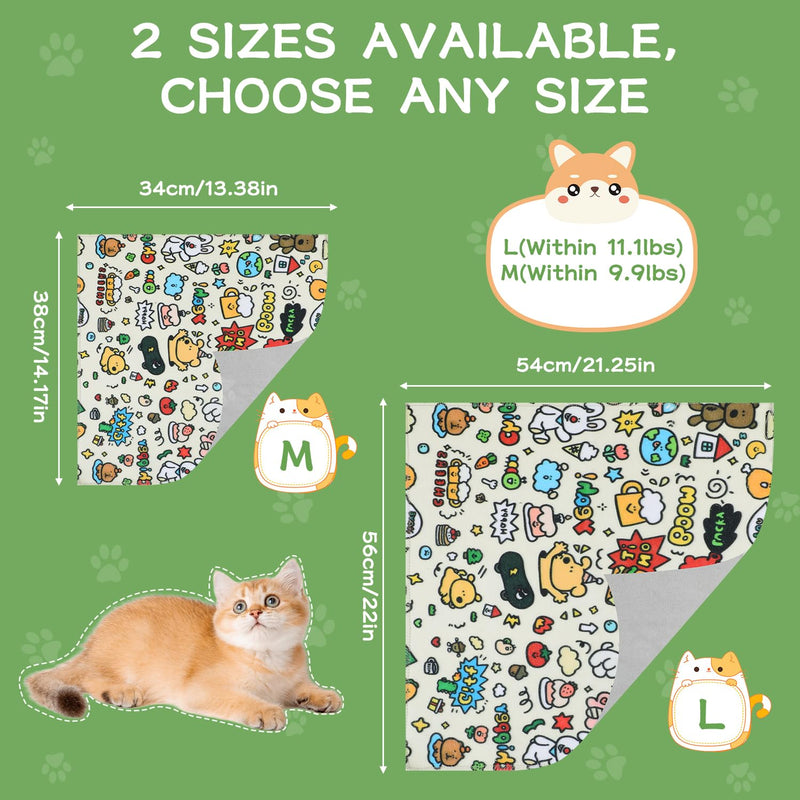 Cat Grooming Wrap, Cat Wrap for Cutting Nails and Grooming, Cat Restraint Wrap for Nail Clipping, Self-Adhesive Fabric Cat Swaddle Burrito Wrap, Anti-Bite, Anti-Scratch, Anti-Escape (M(Within 9.9lbs)) Medium - BeesActive Australia