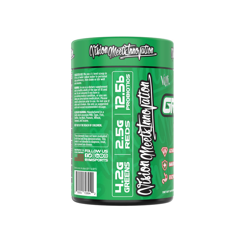 VMI Sports Greens + Reds Advanced Superfood Immunity and Gut Health | Enzymes & Probiotics | 30 Servings (Chocolate) | Superfood powder with greens reds enzymes and probiotics for convenient daily mixing with water or smoothies. Chocolate