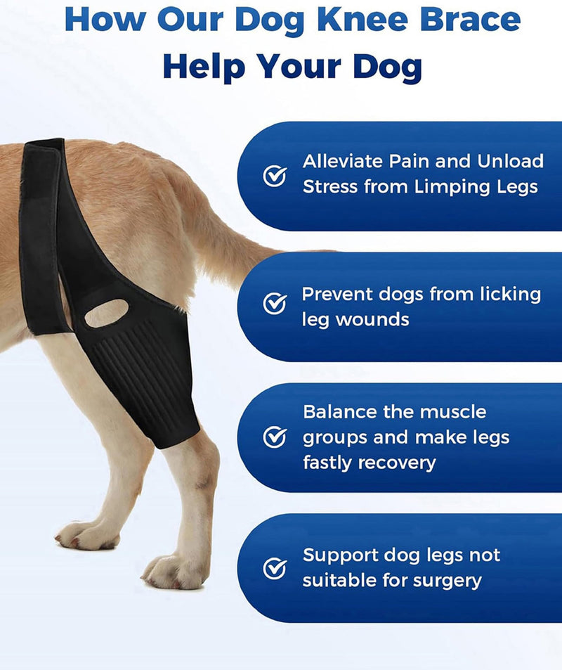Dog Knee Brace, Dog ACL Brace for Front Torn and Back Hind Rear Legs ACL Tear, Dog Hip Knee Leg Brace for Hip Dysplasia, Dog Arthritis, Luxating Patella, Medium