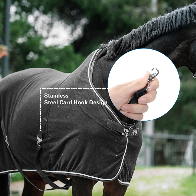 Pack of 4 Horse Blanket Sheet Leg Straps Adjustable Elastic Leg Straps for Horse Blanket with Metal Double Swivel Snaps Stretchy Horse Leg Belly Replacement Straps for Winter, Black - BeesActive Australia