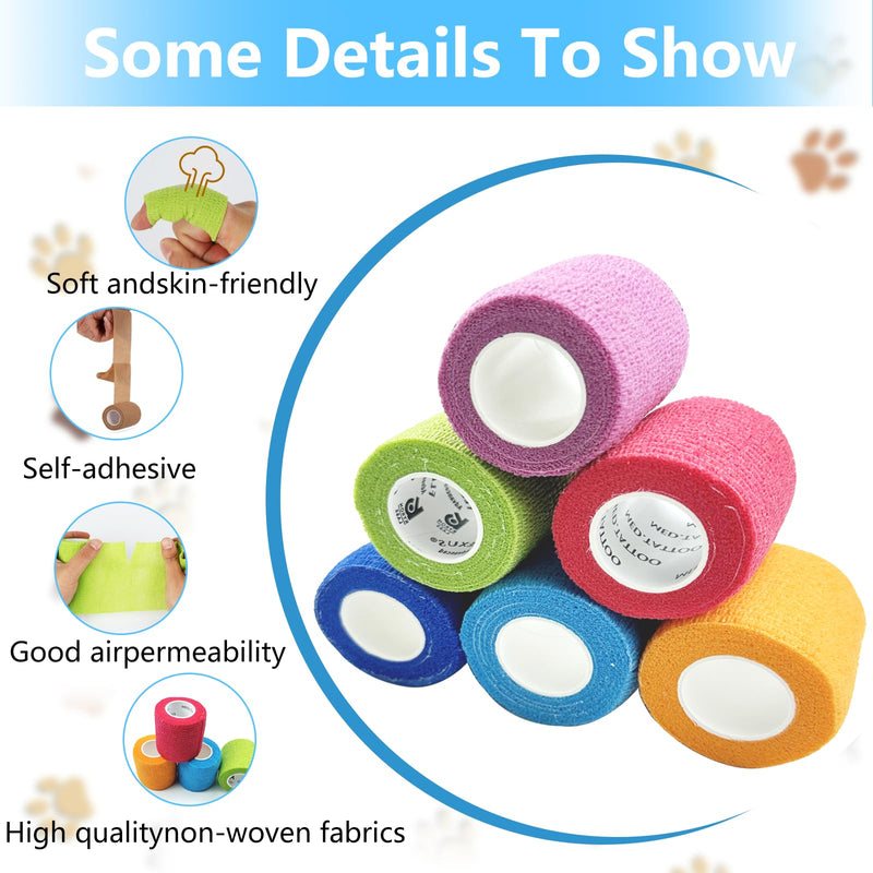 12 rolls of self-adhesive bandage, 5 cm x 5 m, self-adhesive bandage for first aid, elastic fixing bandage, cohesive bandage, adhesive bandage for dogs/cats/feet/finger plasters/ankle sprains - BeesActive Australia