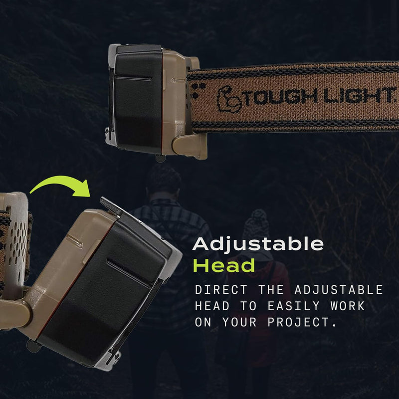USB Rechargeable LED Headlamp Flashlight, Waterproof Headlight for Camping, Running, Hiking, Fishing, 7 Modes, Night Vision, Motion Sensor & White Spotlight Brown