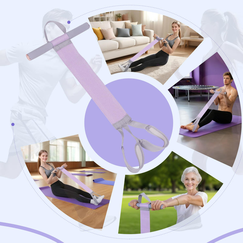 Fabric Resistance Band with Handle & Non-Slip Pedal, 120lb Foot Pedal Resistance Band, Ankle Puller Sit-up Exercise, Multifunction Fitness Resistance Bands for Full Body Toning, Abdomen/Waist/Arm/Leg - BeesActive Australia
