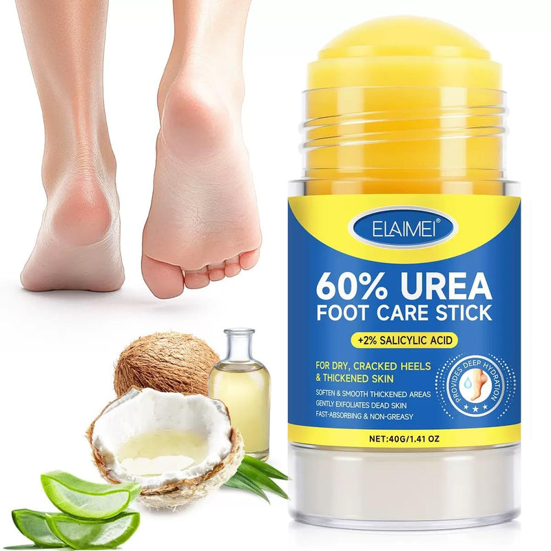 60% Urea Cream Stick plus 2% Salicylic Acid, Maximum Strength Urea Foot Cream Callus Remover for Dry Cracked Heels, Hands, Knees,Exfoliating Moisturizer, Dead Skin Remover Foot Balm 1.4oz (1 pack) 1 pack