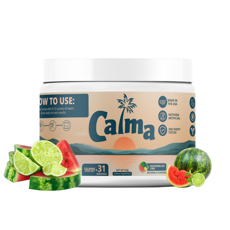 Calma – Watermelon Lime Calming Drink Mix, Magnesium Glycinate & Citrate with KSM-66 Ashwagandha, L-Theanine & Vitamin D3 (CELLg8) – Sugar Free, Non-GMO – 31 Servings