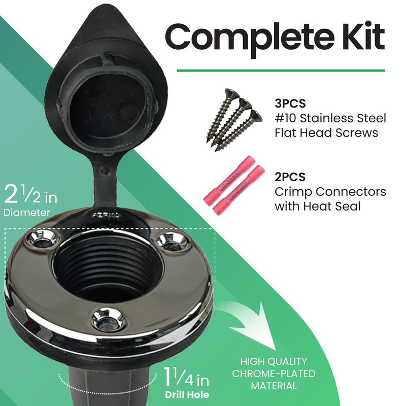 YOLOtek Veteran Owned - PERKO - Threaded Base Secure Boat Navigation Lights for Stern or Bow - Boat Accessories (Round) Round - BeesActive Australia