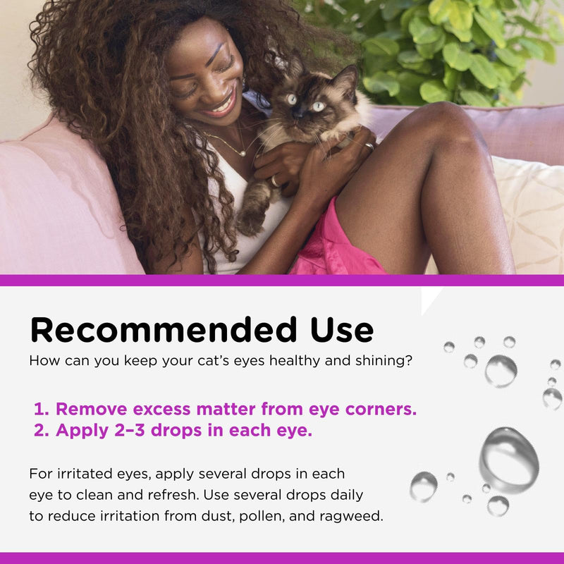 Nutri-Vet Cat Eye Rinse,Sterile Solution Gently Cleanses Eyes &Surrounding Tissue,Removes Debris Pollen and Mucus,Relieves Irritation,Helps Reduce TearStains,Sensitive Ophthalmic Flush,4oz,(Pack of 2) 4 FZ (Pack of 2)