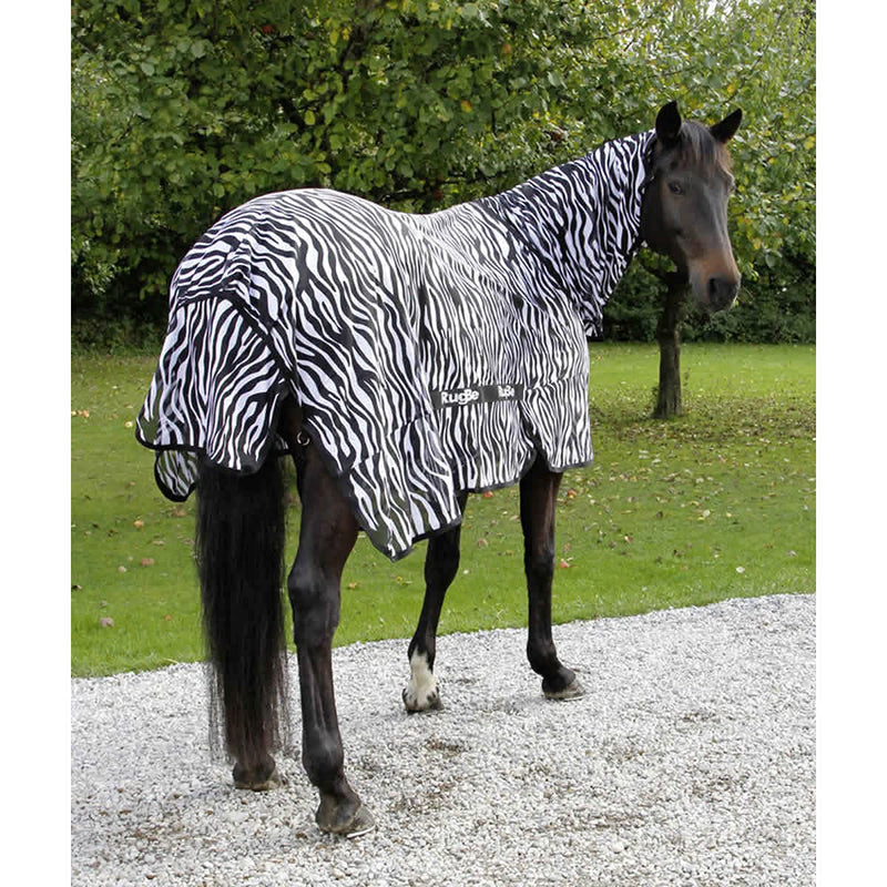 Kerbl 326123 fly rug zebra including neck part zebra look 135 - BeesActive Australia