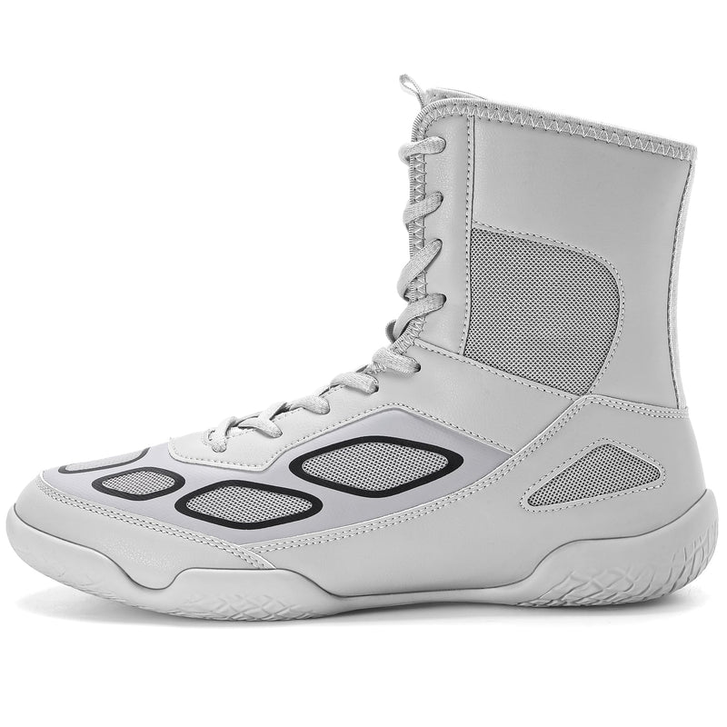 Wrestling Shoes Men Boxing Shoe Fitness High Top Sneakers Wrestling Boots 12 Silver