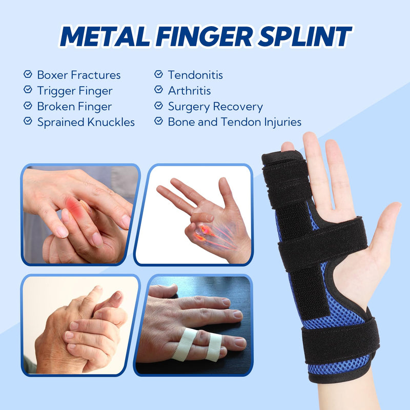 Pinky Finger Splint, Trigger Finger Splint for Ring Finger, 4th or 5th Broken Finger Splint, Metacarpal Finger Splint for Boxer's Fracture, Ulnar Nerve, Arthritis, Fits Left & Right Hand, M