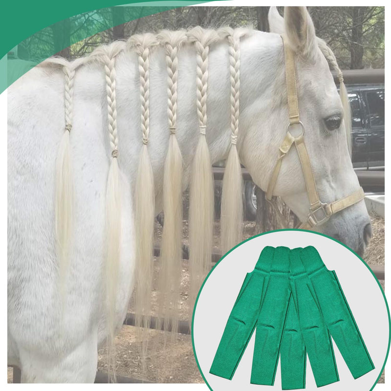 Ranch Hand Horse Mane Bags - Protect Horse's Mane from Wind, Sun, Mud, Preventing Tangles, Rubbing Out, and Breakage | Made with Lycra and Nylon (Green) Green